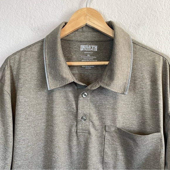 Duluth Trading Green Short Sleeve Pressure Cooker Standard Fit Polo with Pocket - Picture 3 of 8
